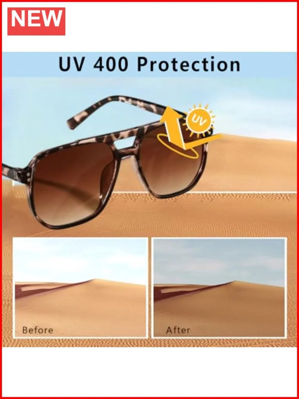 Retro TAC Polarized Aviator Sunglasses TR-90 Frame Driving Anti-Glare UV400